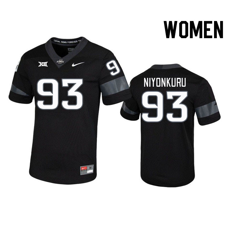 Women #93 Obald Niyonkuru Iowa State Cyclones College Football Jerseys Stitched Sale-Black